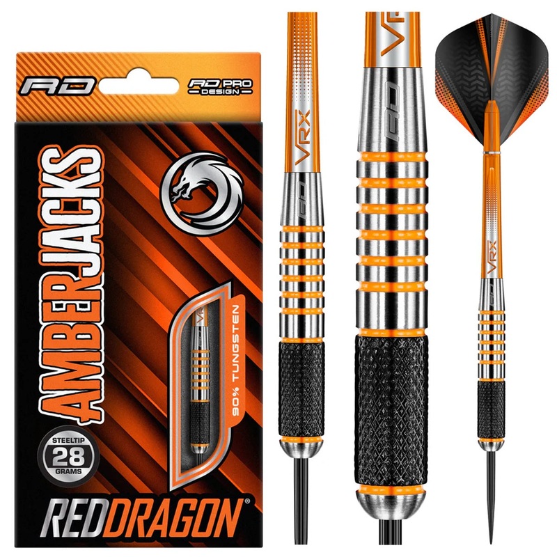Amberjack 9 90% Tungsten Steel Tip Darts by Red Dragon 28 Gram