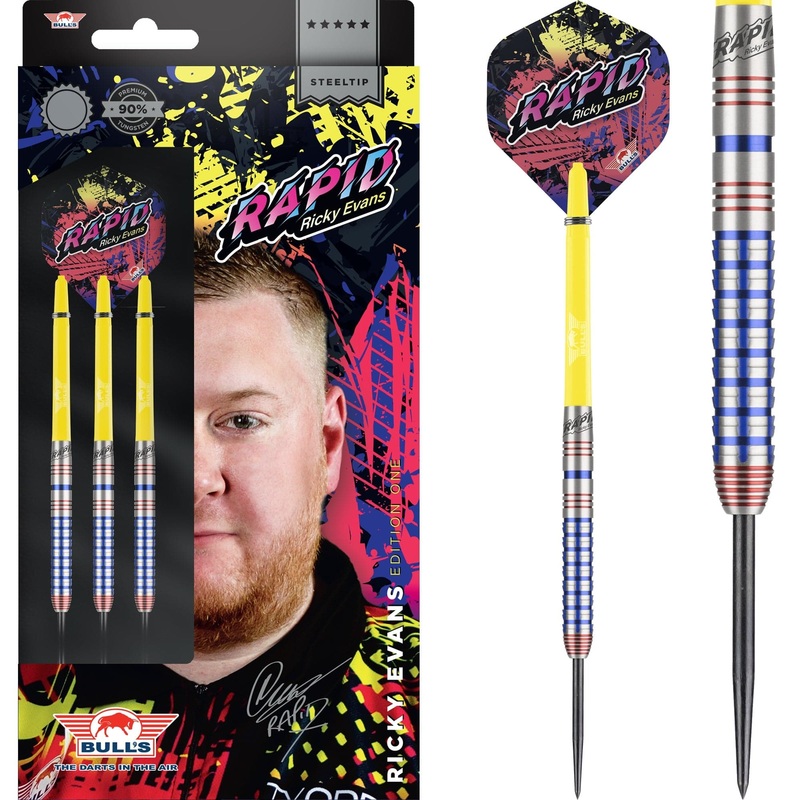 Bulls Ricky Evans Darts – Steel Tip – 90% – Rapid – Red & Blue 20g