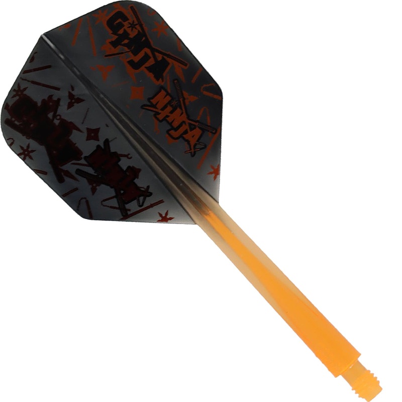 Condor AXE Dart Flights – Matt Campbell – Ginja Ninja – Small – Black & Orange Long
