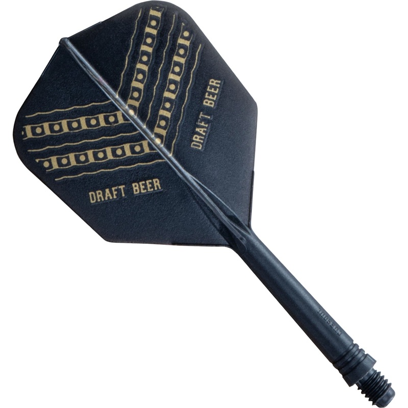 Cuesoul AK5 Integrated Dart Shaft and Flights – Standard – Black – Draft Beer Medium