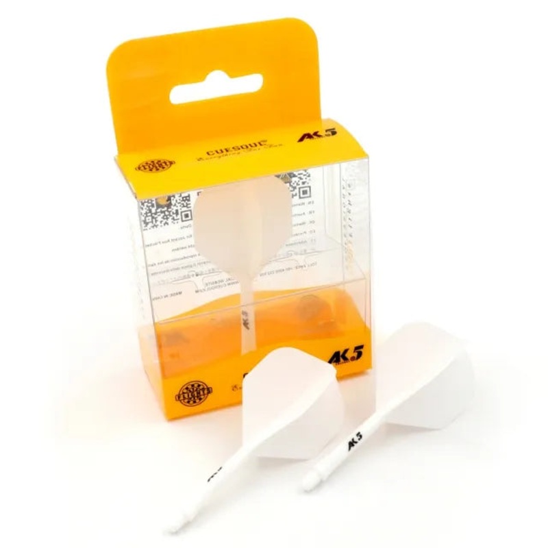CUESOUL ROST AK5 Integrated Dart Shaft & Flight – Standard Shape – Medium – White White Medium (28mm in length excluding thread) Standard