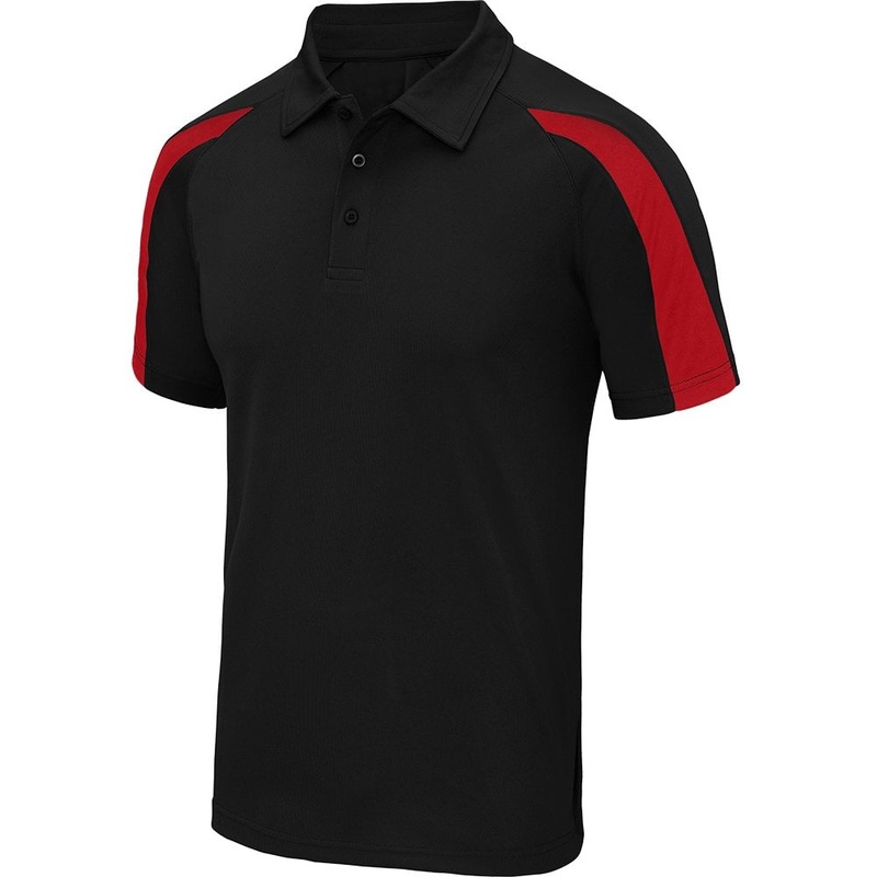 Dart Shirts – Polo Shirt – Just Cool Contrast – Black with Red 2XL