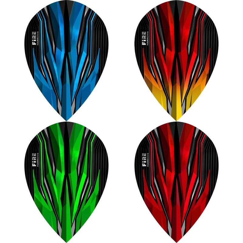 Harrows – Fire – Pear Dart Flights Blue