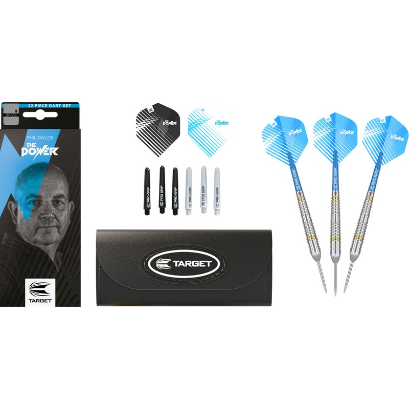 Phil Taylor Brass Radial Grooves Steel Tip Darts by Target 22 Gram
