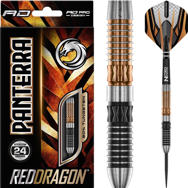 Red Dragon – Panterra Darts – Steel Tip – 90% Tungsten – 22g 24g 26g 22 grams