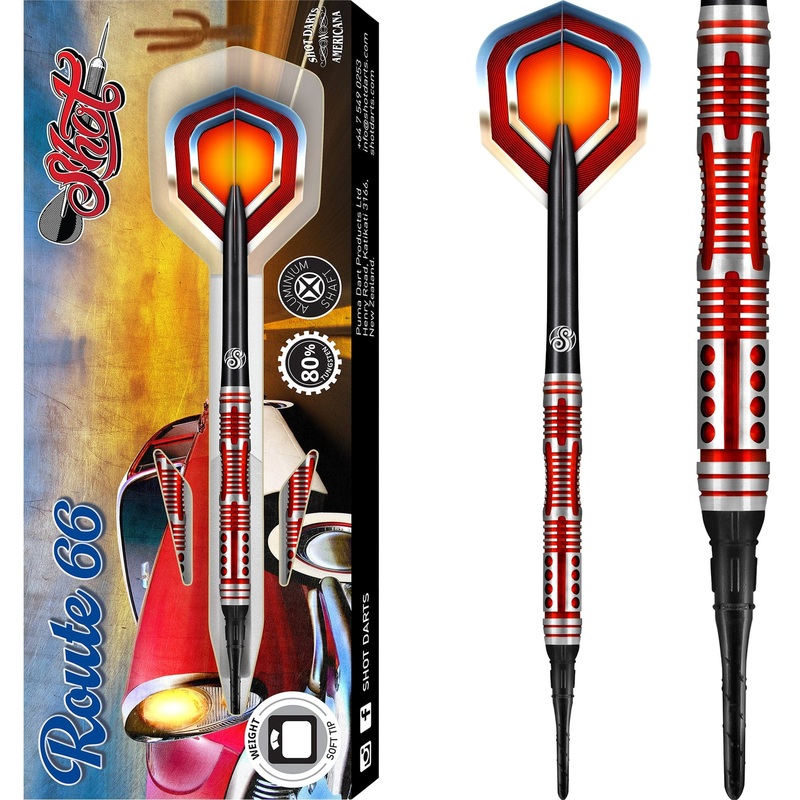 Shot Americana Darts – Soft Tip Tungsten – Route 66 – 18g 18g