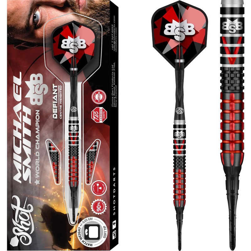 *Shot Michael Smith Darts – Soft Tip Tungsten – Centre Weighted – Bully Boy – Defiant 18g
