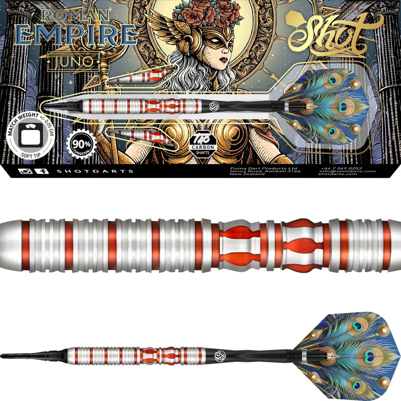 Shot – Roman Empire Juno Darts – Soft Tip – 90% Tungsten – 18g 20g 18 grams