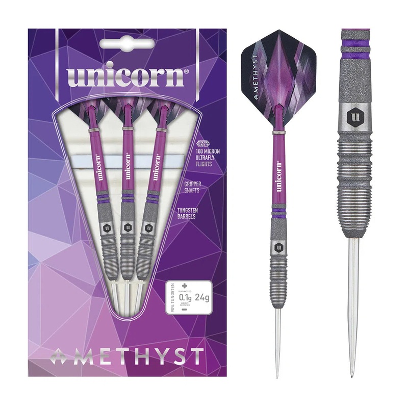 Unicorn Amethyst 3 90% Tungsten Steel Tip Darts 22 GRAM