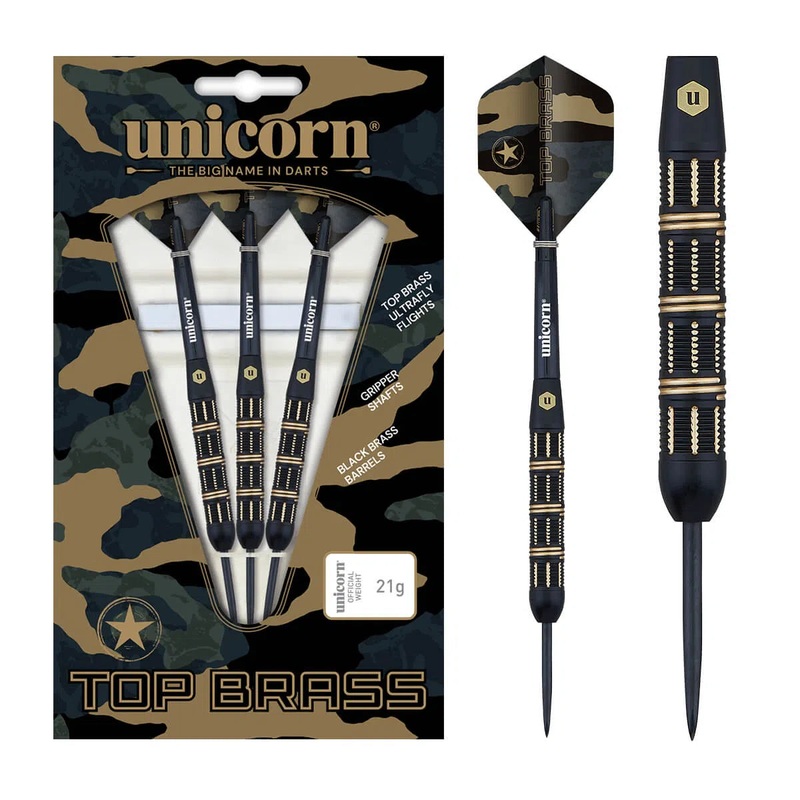 Unicorn Top Brass Style 3 Steel Tip Darts 21 GRAM