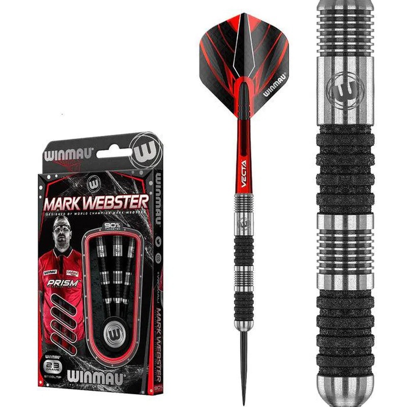 Winmau Mark Webster 90% Tungsten Steel Tip Darts 23 GRAM