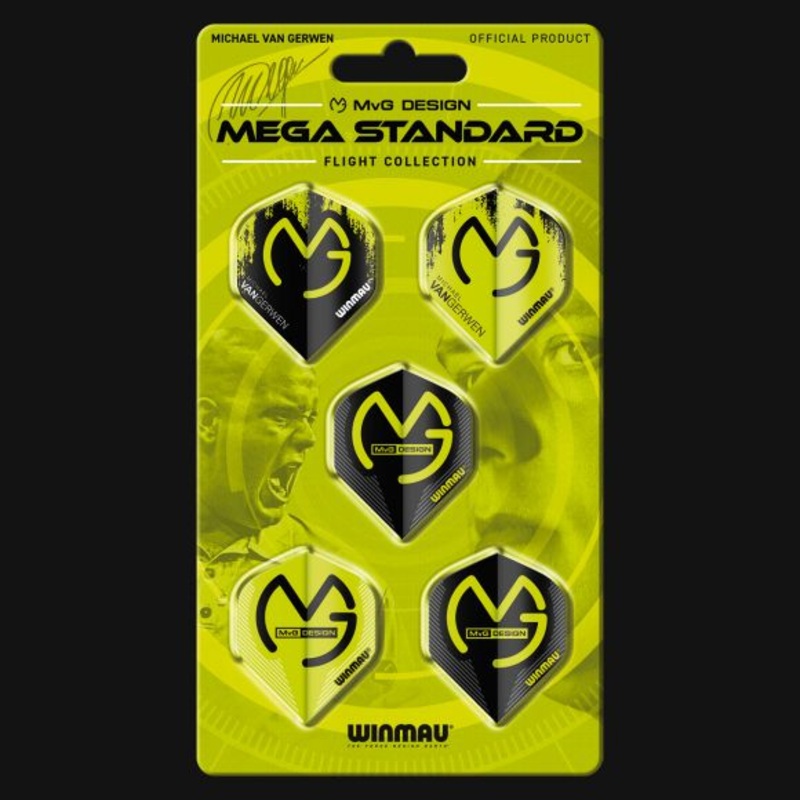 Winmau MvG Mega Standard Flight Collection Standard Standard 75 Micron Poly metronic Extra Thick