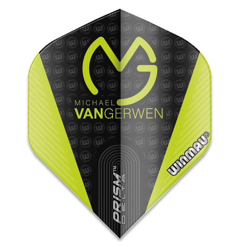 Winmau Prism Delta MVG Michael Van Gerwen Dart Flights 6915-207 Black Green 100 Micron Black /Green