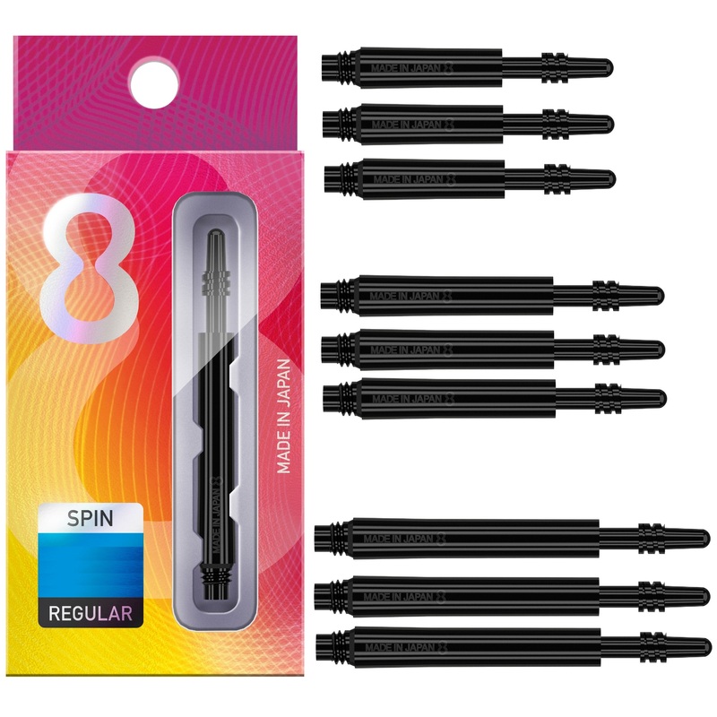 8 Black Spin Dart Stems / Shafts Short