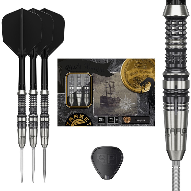 Black Marque Heracles 90% Tungsten SP Steel Tip Darts by Target Japan 21 Gram