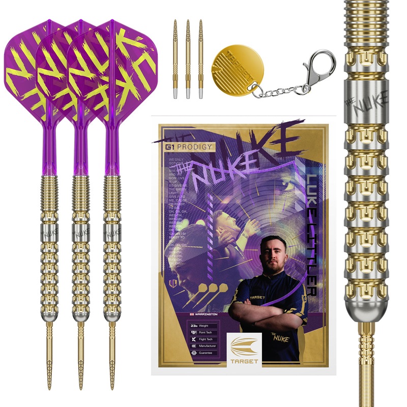 Luke Littler G1 Prodigy 90% Tungsten SP Steel Tip Darts by Target 22 Gram