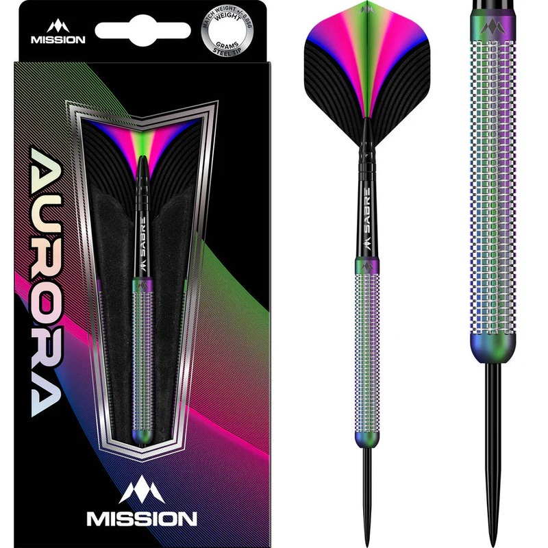 Mission Aurora Darts – Steel Tip Coral PVD – 90% Tungsten – 23g
