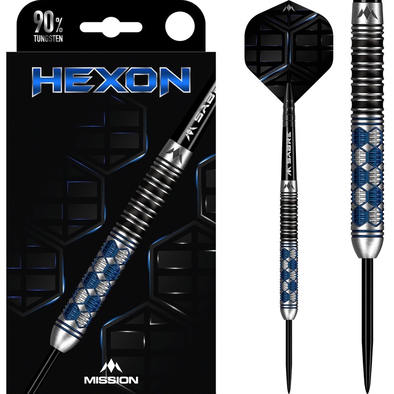 Mission Hexon Darts – Steel Tip – 90% – Blue PVD 21g