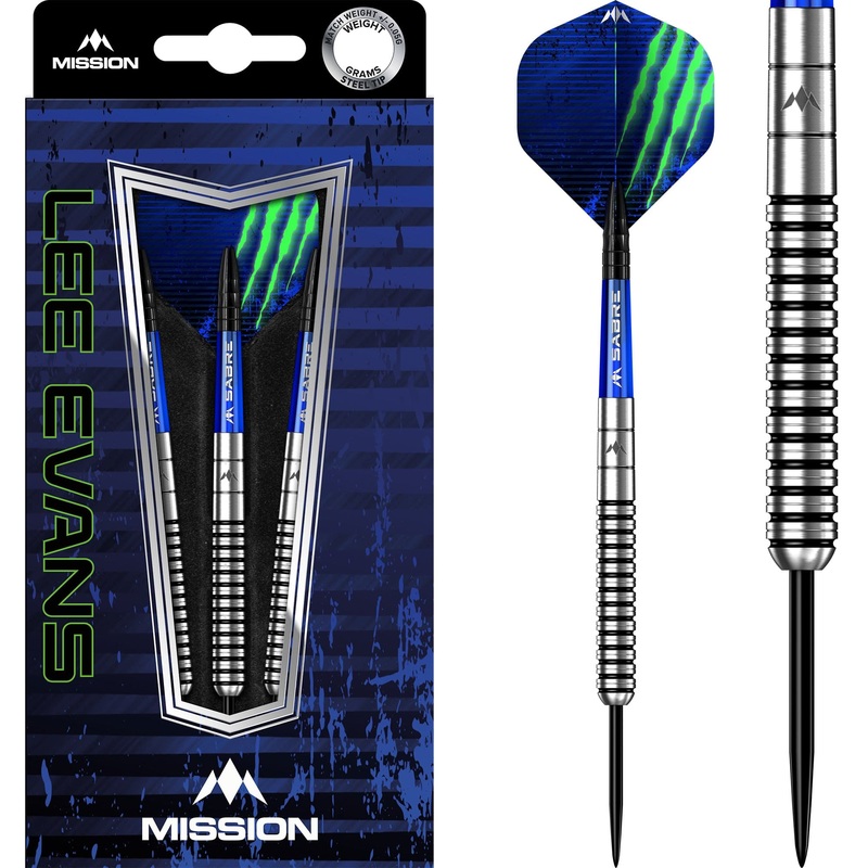 Mission Lee Evans Darts – Steel Tip – Electro Black 21g