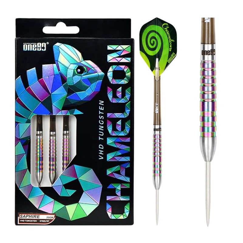 One80 Chameleon Sapphire 90% Tungsten Steel Tip Darts 20 GRAM