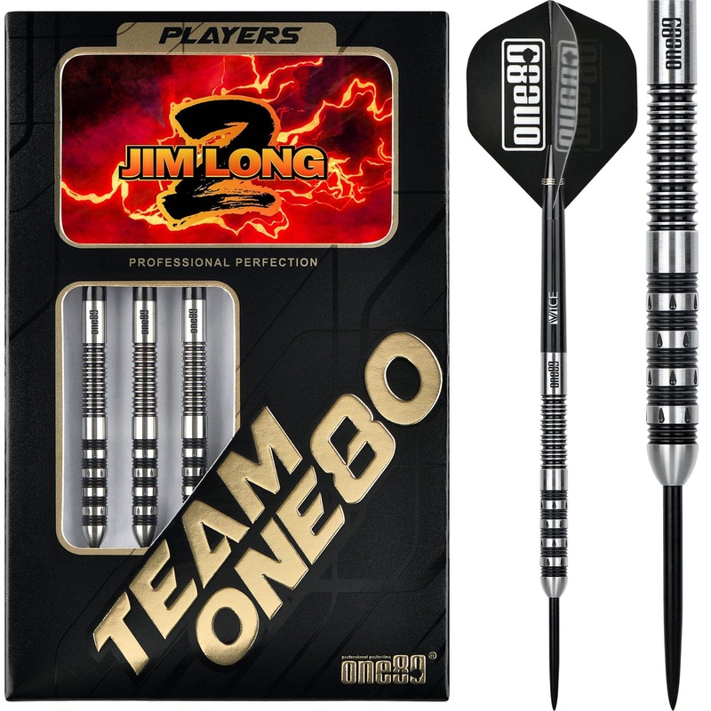 One80 Jim Long Darts – Steel Tip – V2 – Black Ring – 23g 23g