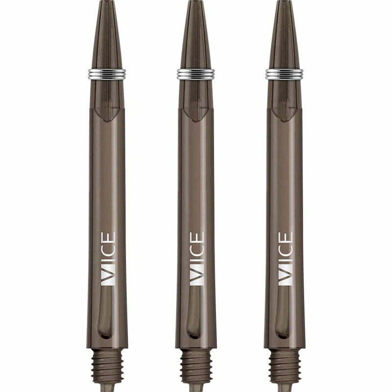 One80 Proplast Vice Dart Shafts – Transparent Gray – Medium Polycarbonate Medium (48mm in length excluding thread) Transparent Gray