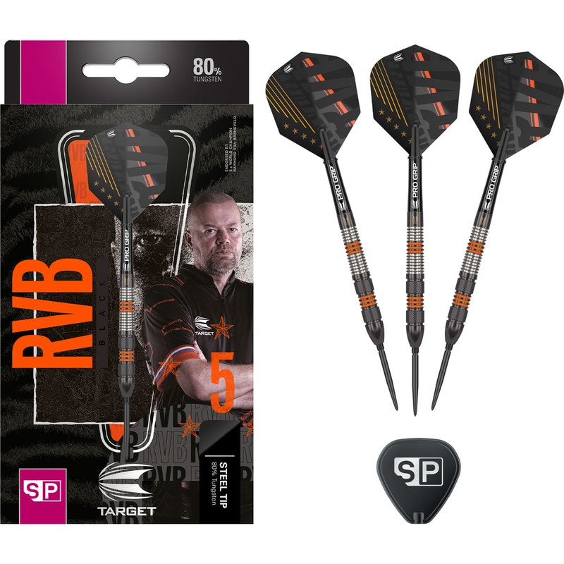 Raymond Van Barneveld 80% Black Swiss Point Steel Tip Darts by Target 21 Gram