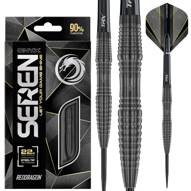 Red Dragon Seren 3 Onyx 90% Tungsten Steel Tip Darts 22 GRAM