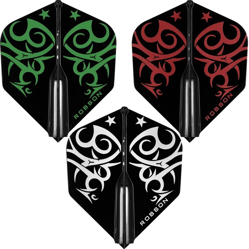 *Robson Plus Dart Flights – for all shafts – Std No2 – Tribe Green