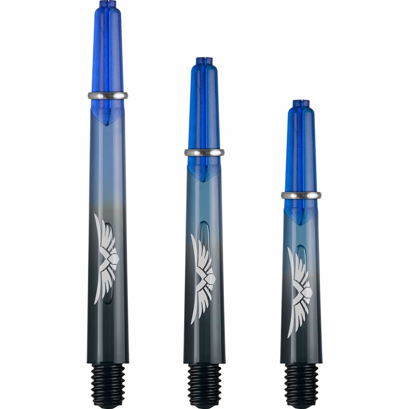 *Shot Eagle Claw Dart Shafts – with Machined Rings – Strong Polycarbonate Stems – Black Blue Medium