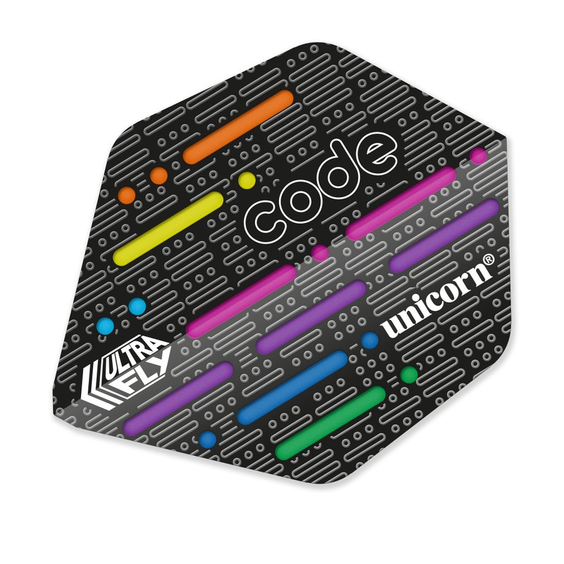 Ultrafly.75 Standard AR Type 2 Code DNA Dart Flights by Unicorn Black / Mixed