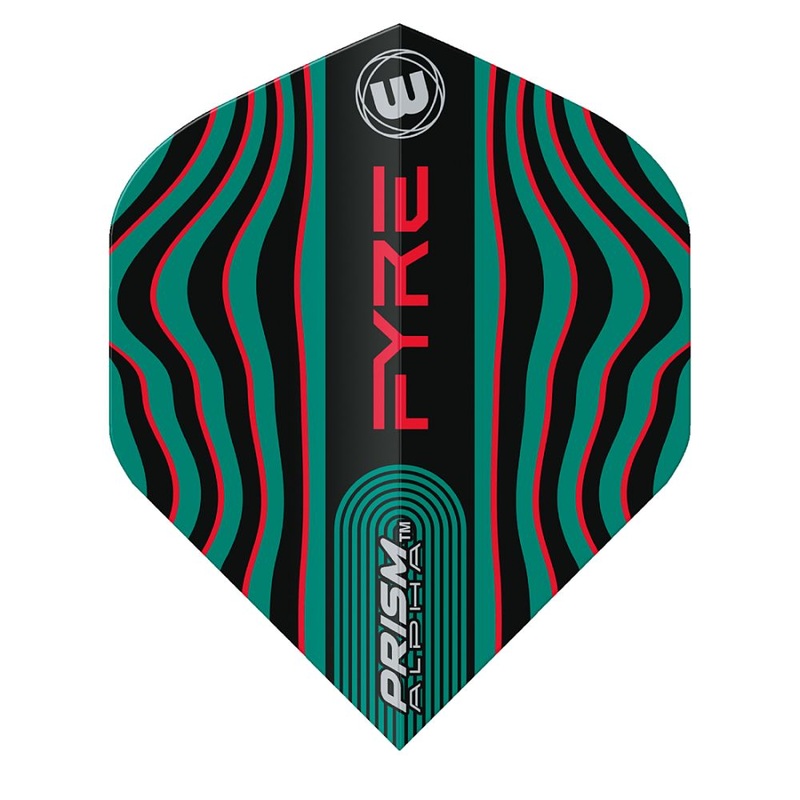 Winmau Prism Alpha Fyre Black Dart Flights Turquoise No2 Standard