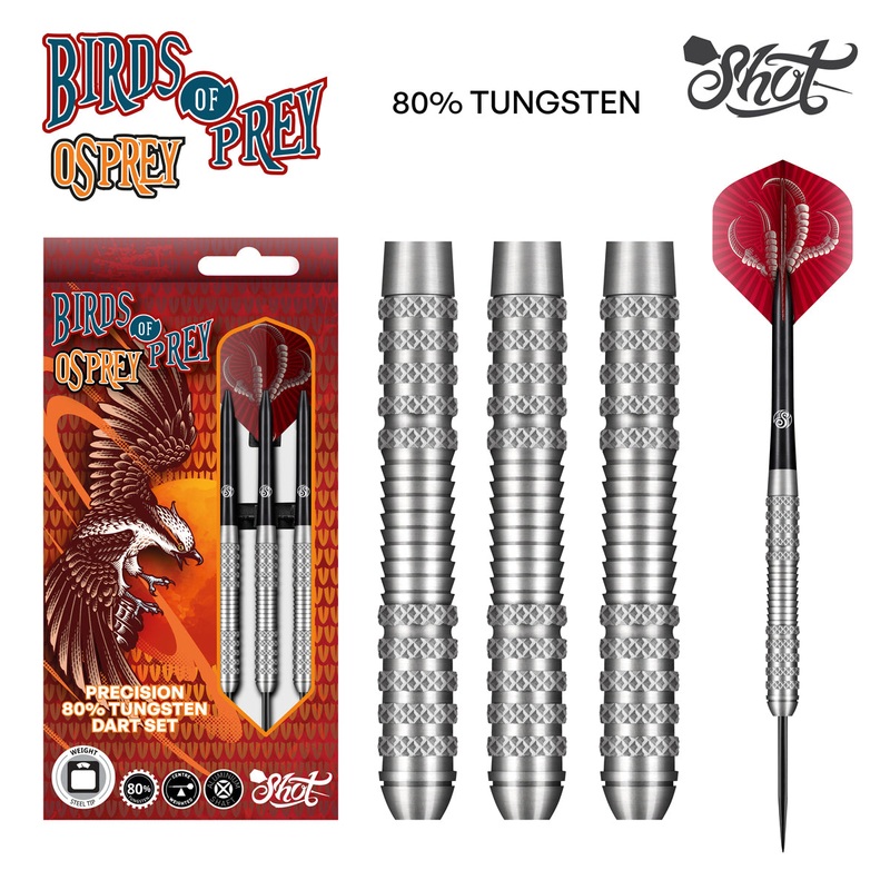 Birds of Prey Osprey 80% Tungsten Barrels Steel Tip Darts by Shot 23 Gram