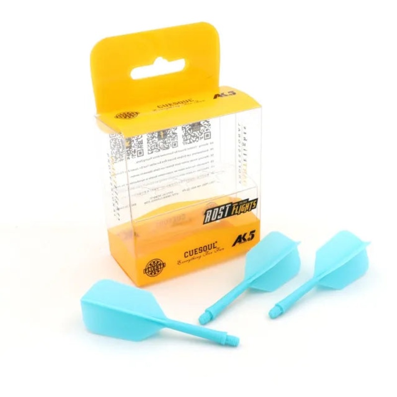 CUESOUL ROST AK5 Integrated Dart Shaft & Flight – Slim Shape – Medium – Blue Blue Medium (28mm in length excluding thread) Slim