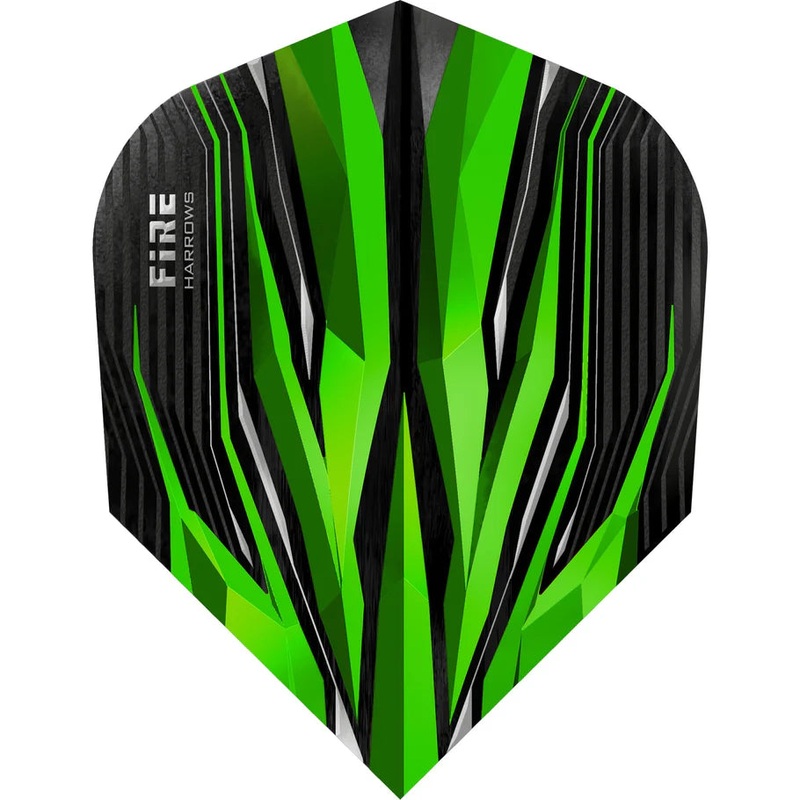 Harrows Fire Green Standard Dart Flights Standard 100 Micron Extra Strong