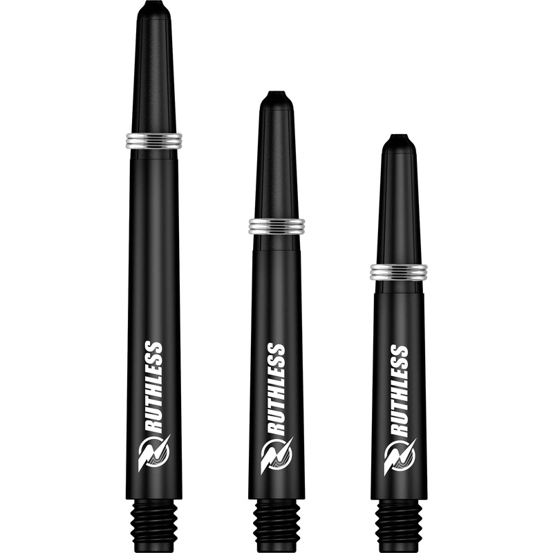 Ruthless Deflectagrip Dart Shafts – Nylon Stems with Springs – Black Medium