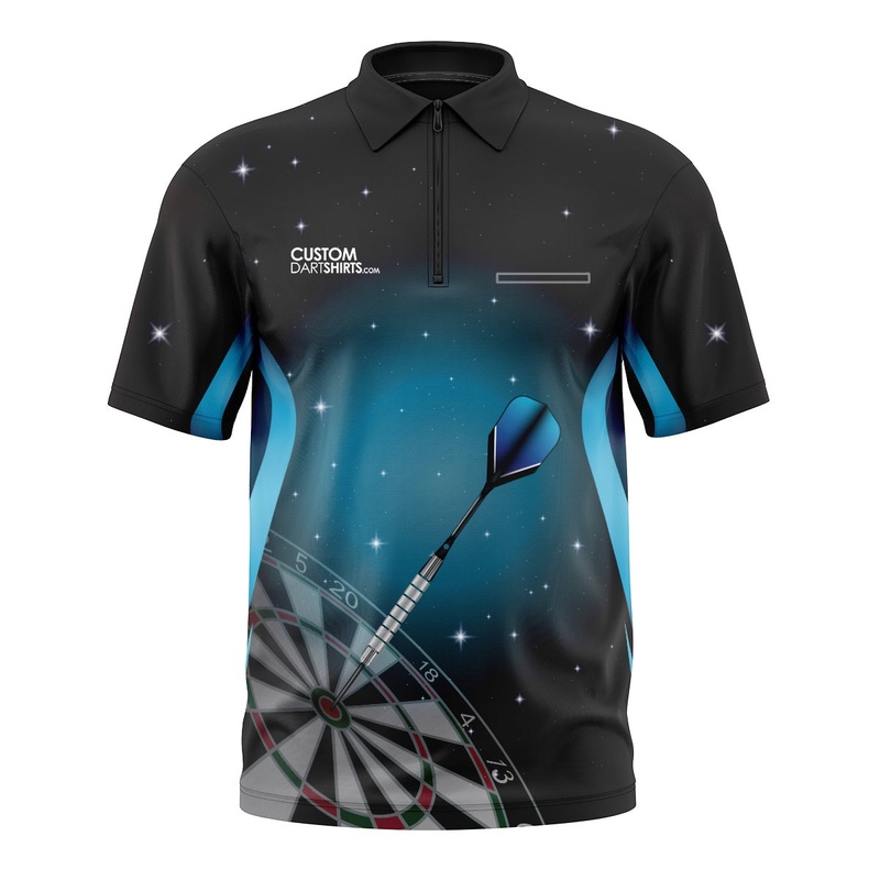 Space Alien Blue Custom Dart Shirt Extra Small