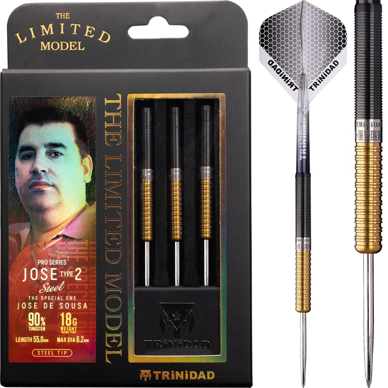 Trinidad Pro – Steel Tip Darts – Jose De Sousa – Type 2 – Gold – 18g 18g