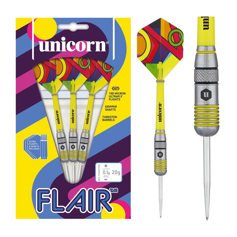 Unicorn Flair 1 80% Tungsten Steel Tip Darts 20 GRAM