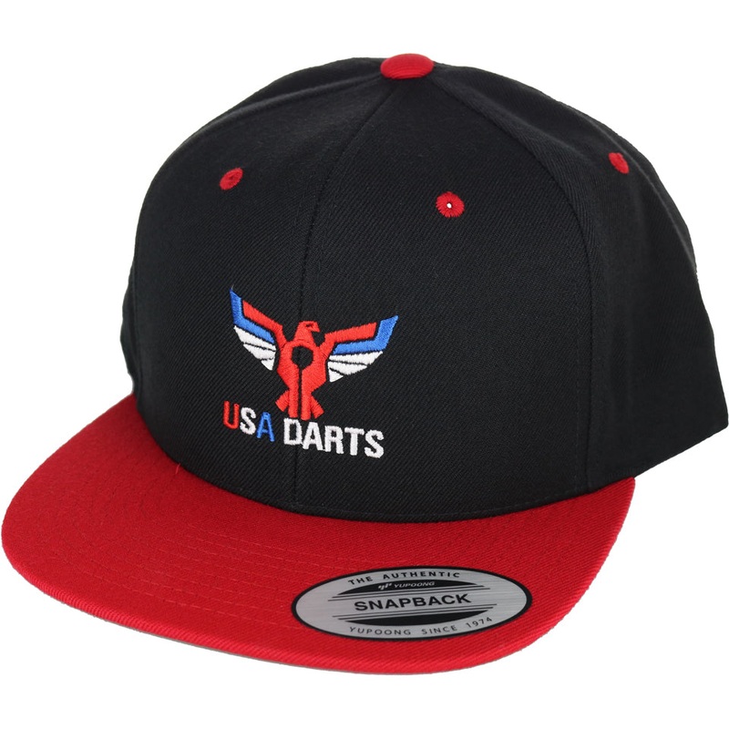 USA Darts Yupoong 6089 Snapback Hat – Black/Red