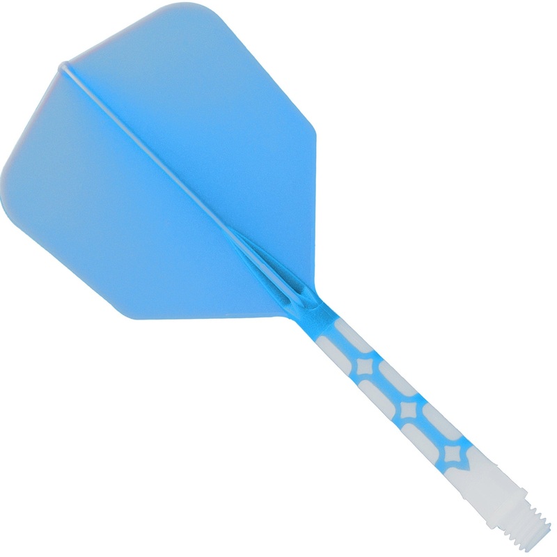 Cuesoul Rost T19 Integrated Dart Shaft and Flights – Big Wing – White with Blue Flight Long