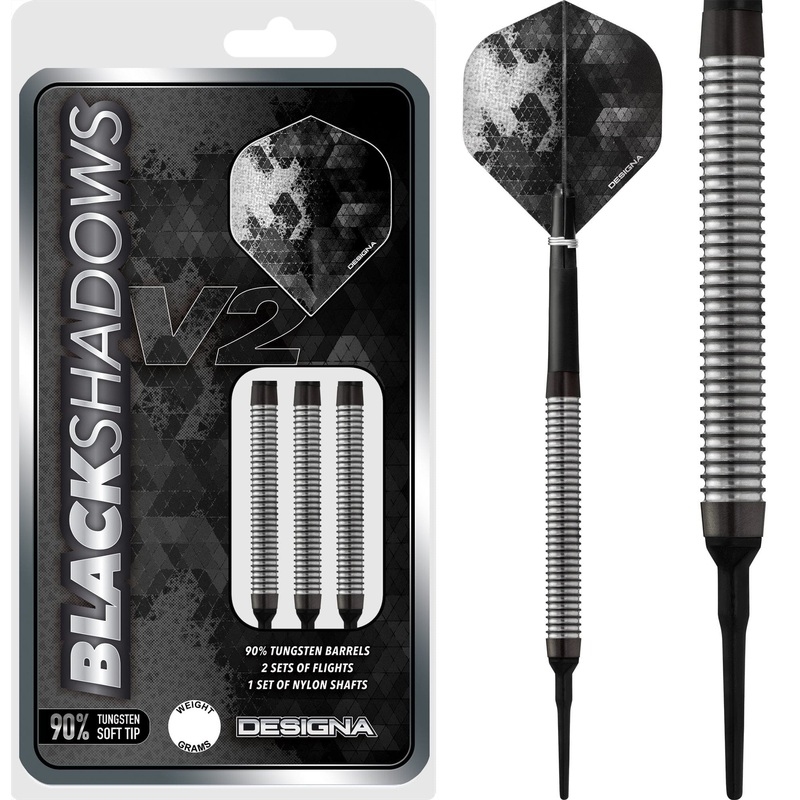 *Designa Black Shadow V2 Soft Tip Darts – M1 19g