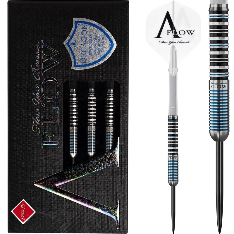 Dynasty Darts – Crystal Line – A Flow – Steel Tip – Decagon – Black & Blue – 21g 21g