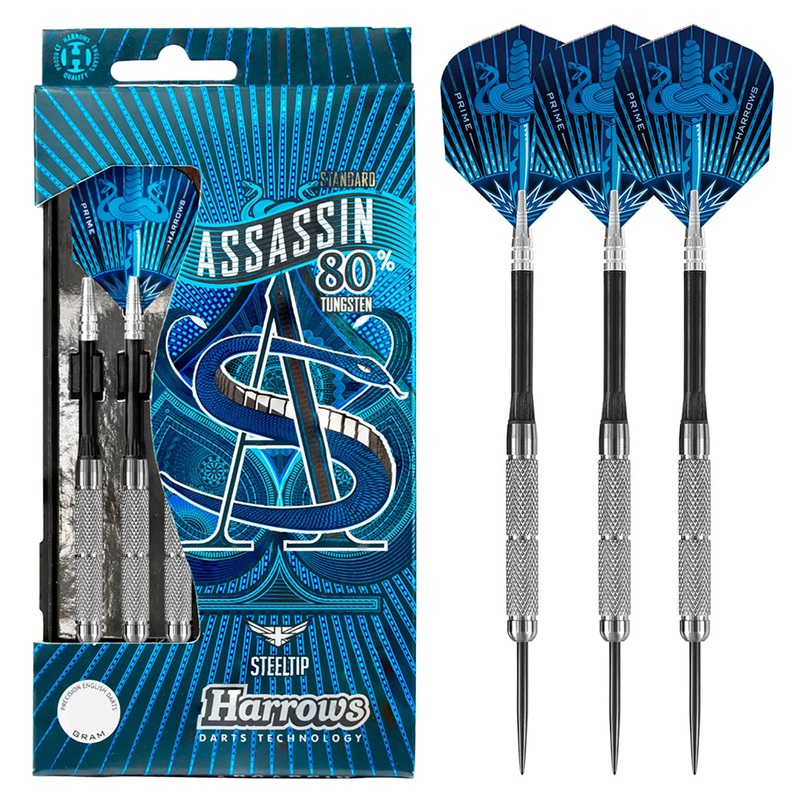 Harrows Assassin Knurled 80% Tungsten Steel Tip Darts 19 Gram