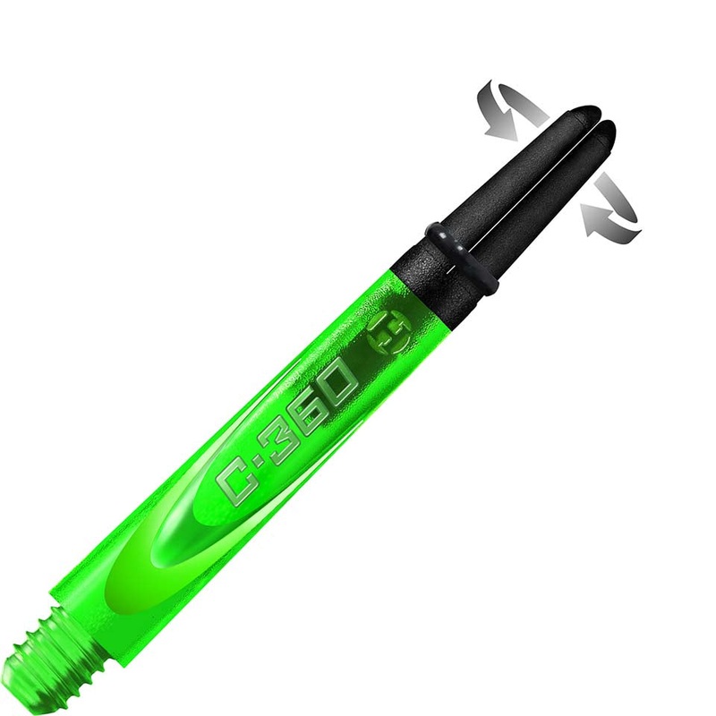 Harrows Carbon 360 Dart Shafts – Midi Green