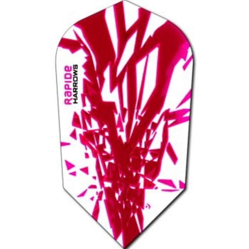 Harrows Rapide Slim Pink on White Dart Flights Pink
