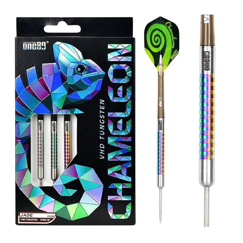 One80 Chameleon Jade 90% Tungsten Steel Tip Darts 22 GRAM