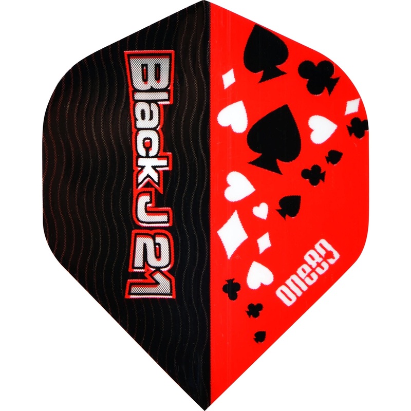 One80 Dart Flights – Standard – Black & Red – BlackJ 21