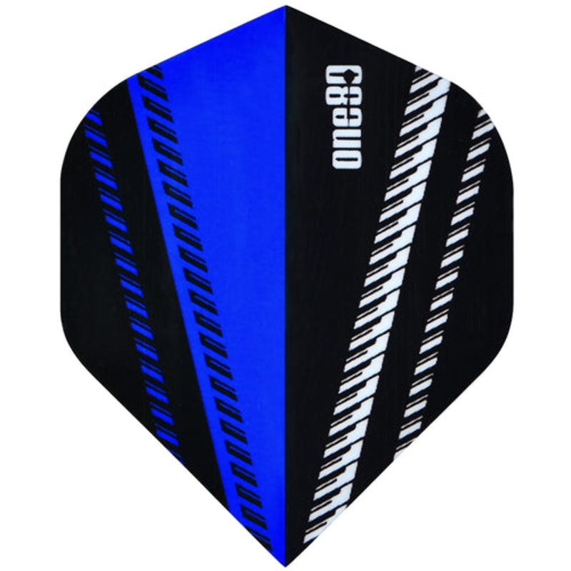 One80 V-Flow Black/Dark Blue Dart Flights Standard 100 Micron Poly