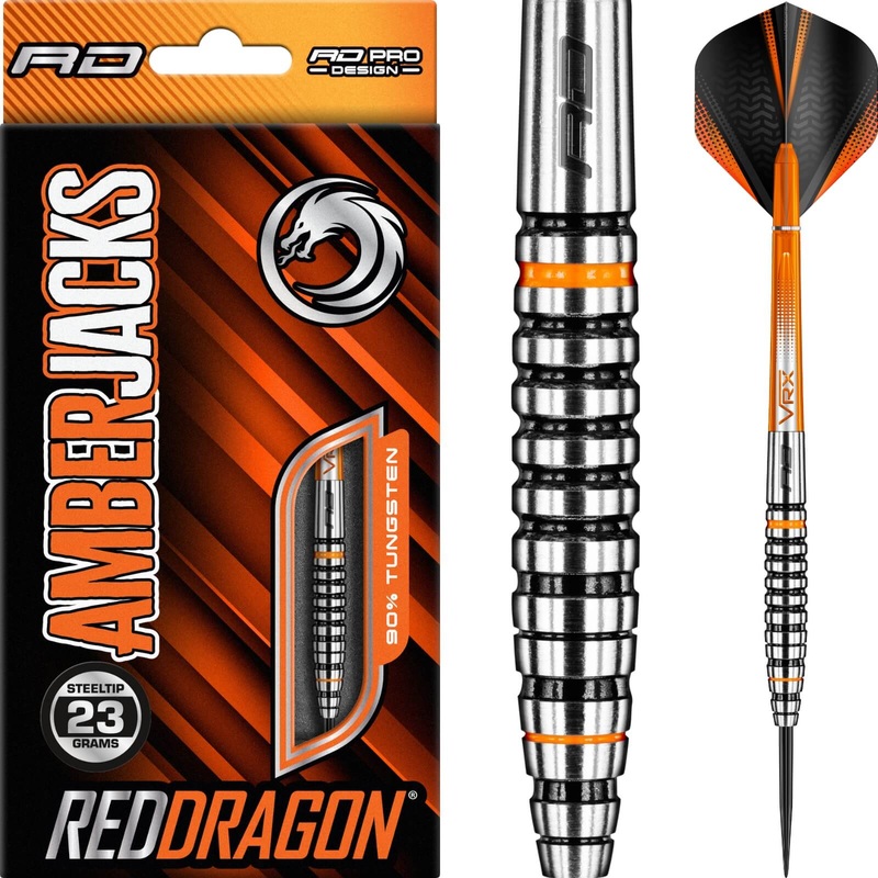 Red Dragon – Amberjack 14 Darts – Steel Tip – 90% Tungsten – 23g 25g 27g 23 grams